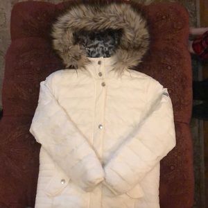 Girls white Abercrombie kids jacket